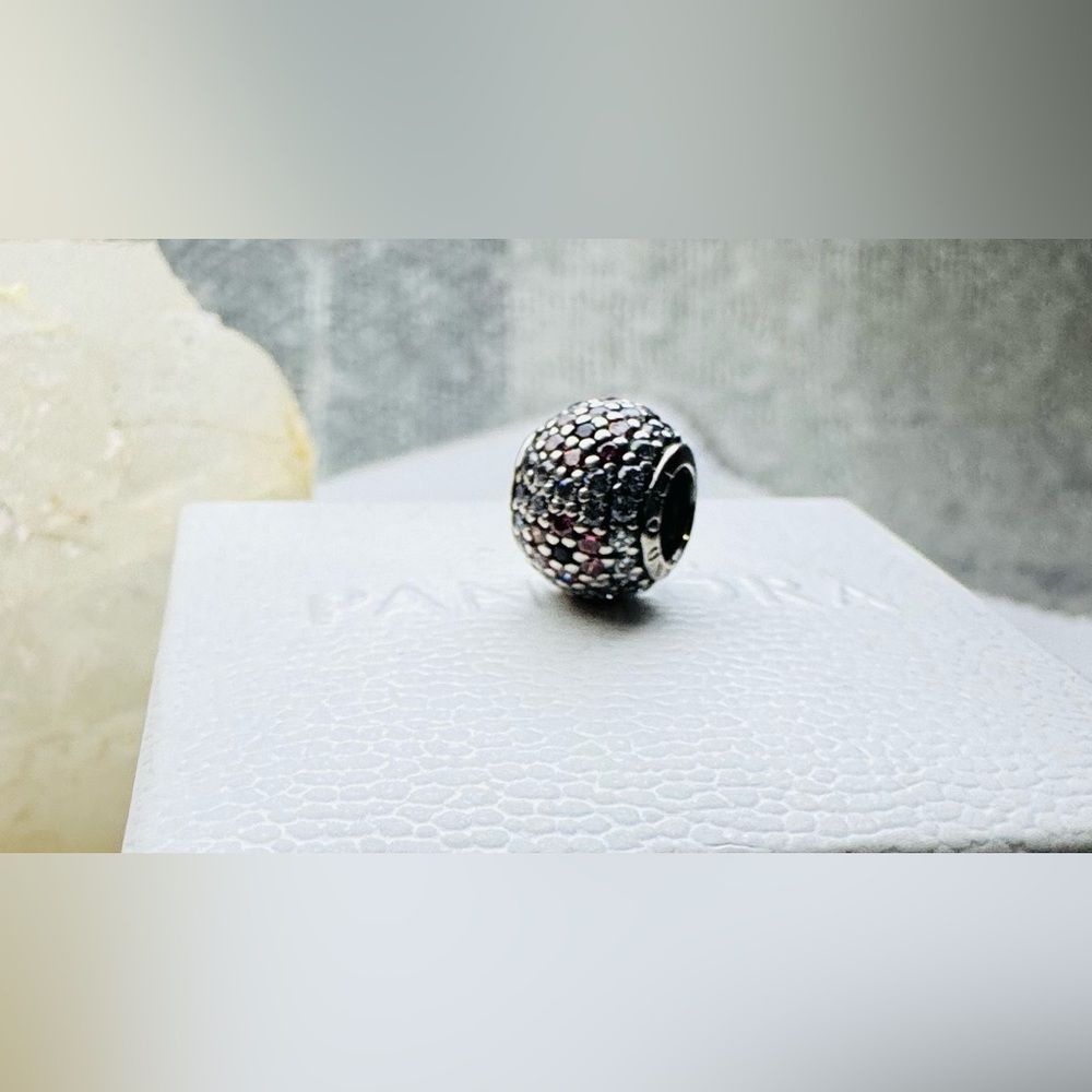 Authentic Pandora Retired Pave ‘Shimmering Flower’ S925 Ale Charm - Picture 7 of 11